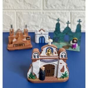 Spanish Mission Christmas Décor Collection – Mixed Materials – 4 Item Bundle